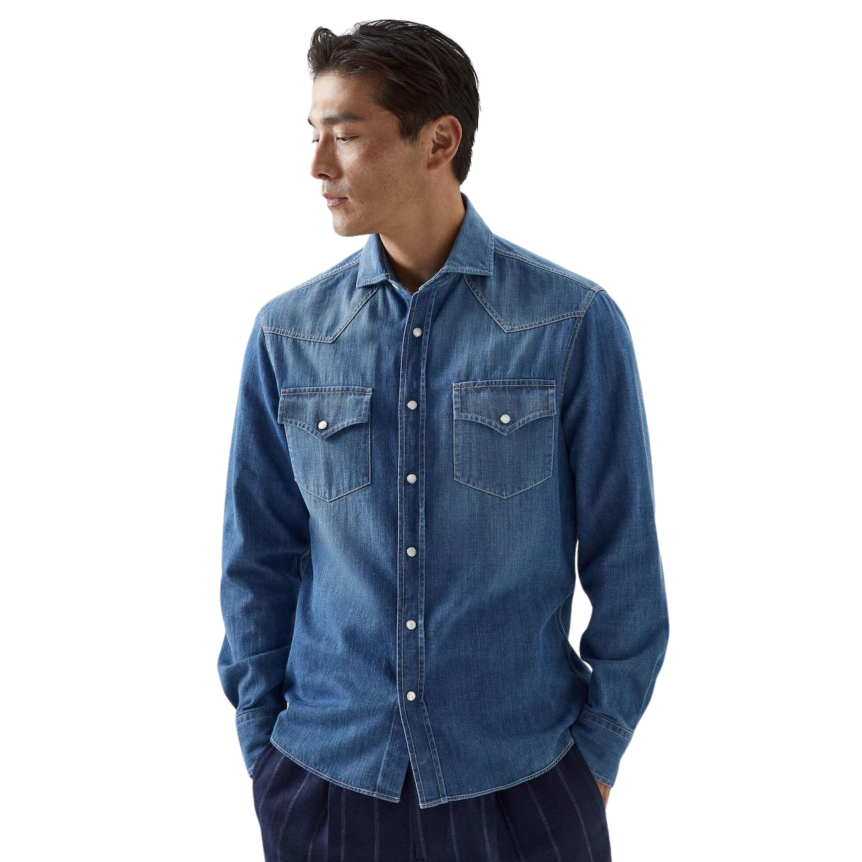brunello-cucinelli-chemise-manches-longues-en-jeans-western-bleu
