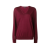 Pull col V en laine peignée rouge bordeaux