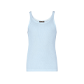 Débardeur côtelé en jersey de coton bleu ciel