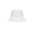 Chapeau en drill blanc broderie anglaise ajourée