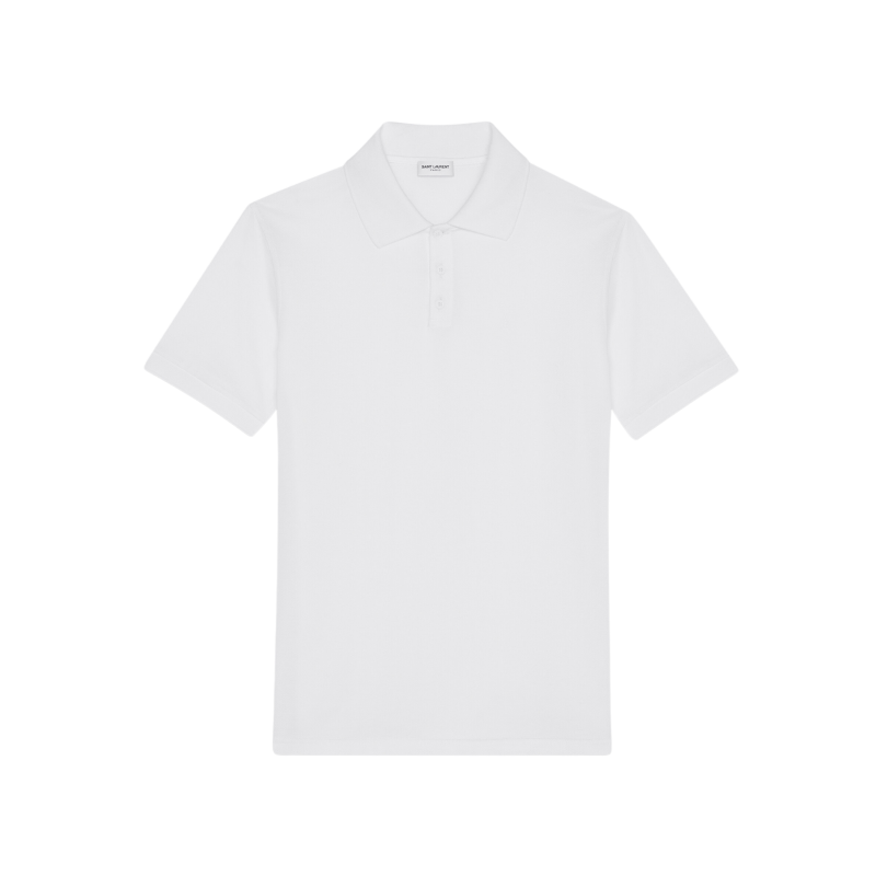 Polo coton piqué Blanc Logo...