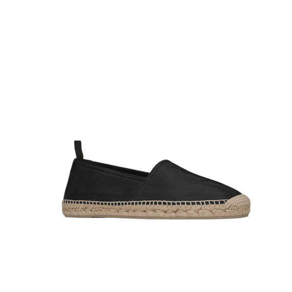 saint-laurent-espadrille-monogram-cuir-lisse-noir