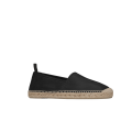 Espadrille monogramme YSL cuir lisse noir