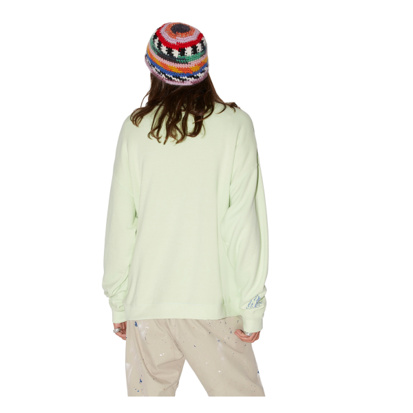 dsquared-sweat-shirt-dj-granny-s-bunch-coton-vert-fleurs-rose