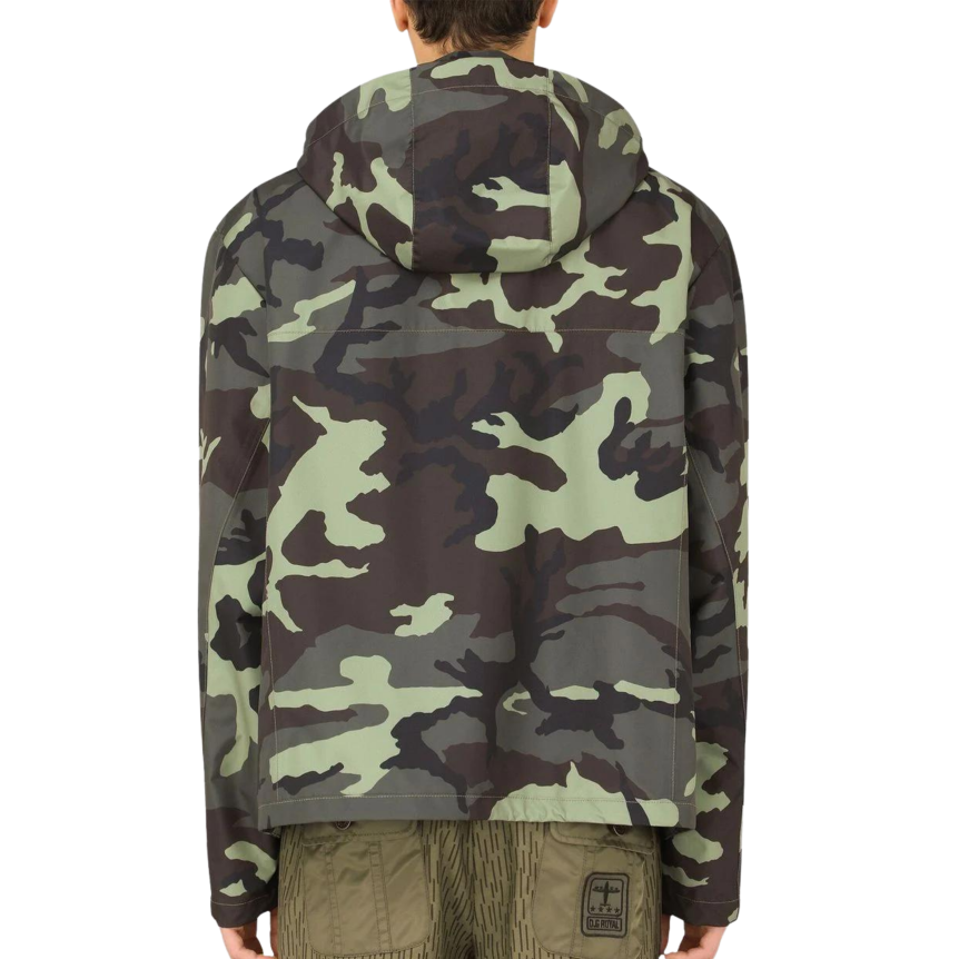 Blouson veste zippée camouflage kaki plaque logo DG