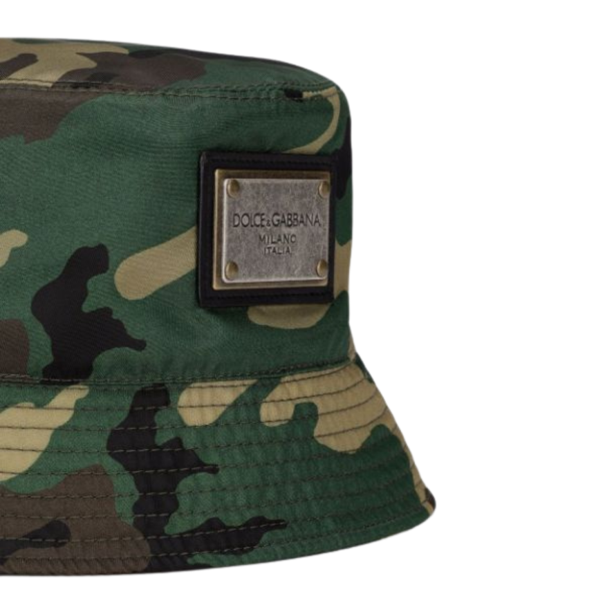 Bob coton camouflage kaki plaque logo DG