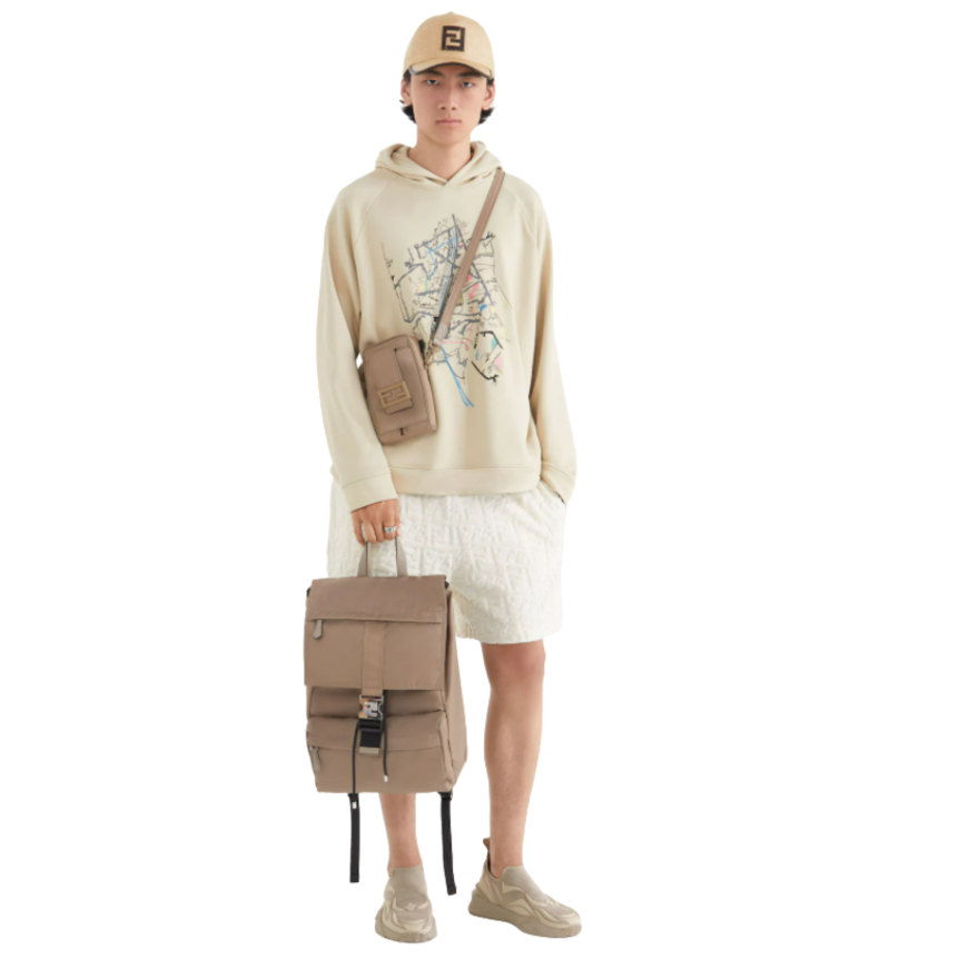 Baskets running Flow Maille beige