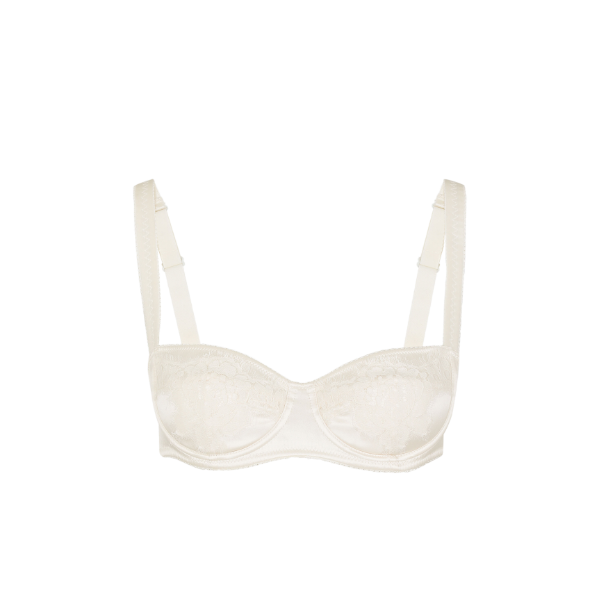 Soutien-gorge Dolce & Gabbana balconnet demi-mousse satin dentelle Champagne Rosé