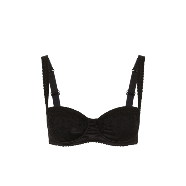 Soutien-gorge Dolce & Gabbana balconnet demi-mousse satin dentelle Noir