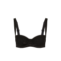 Soutien-gorge balconnet demi-mousse satin dentelle Noir