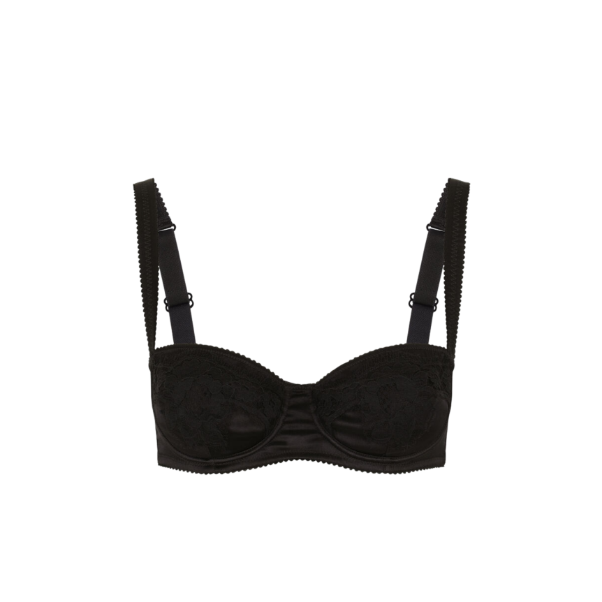 Soutien-gorge Dolce & Gabbana balconnet demi-mousse satin dentelle Noir