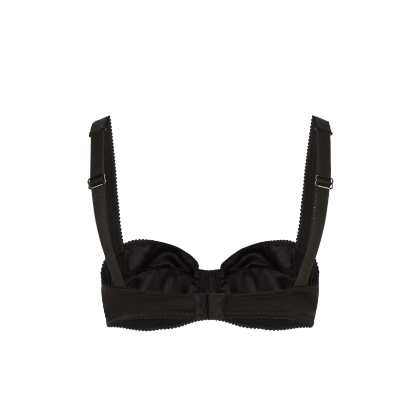 Soutien-gorge Dolce & Gabbana balconnet demi-mousse satin dentelle Noir