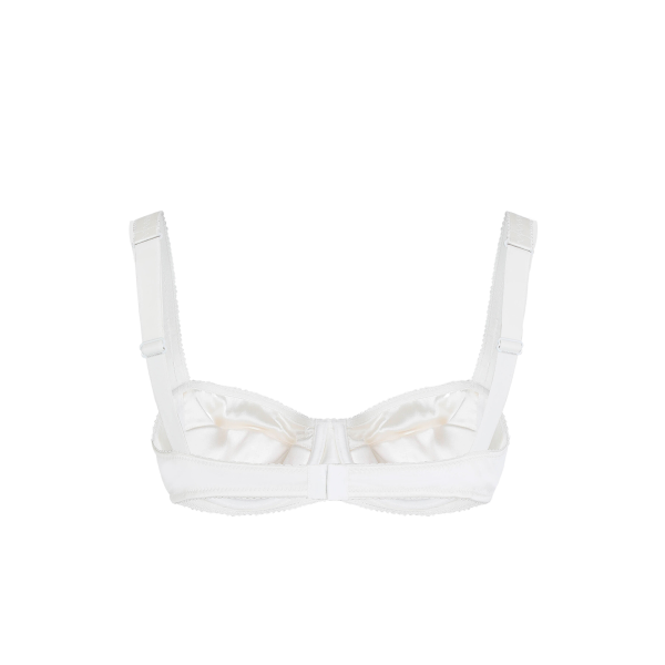 Soutien-gorge Dolce & Gabbana balconnet demi-mousse satin dentelle Blanc