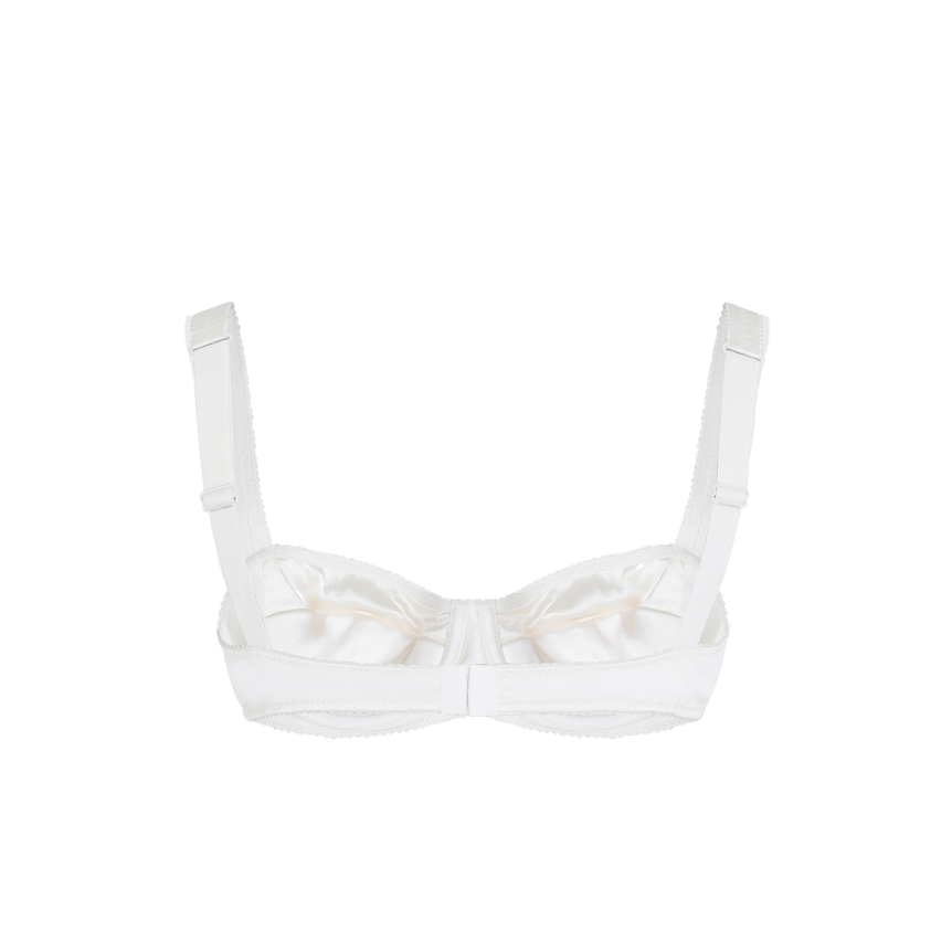 Soutien-gorge Dolce & Gabbana balconnet demi-mousse satin dentelle Blanc
