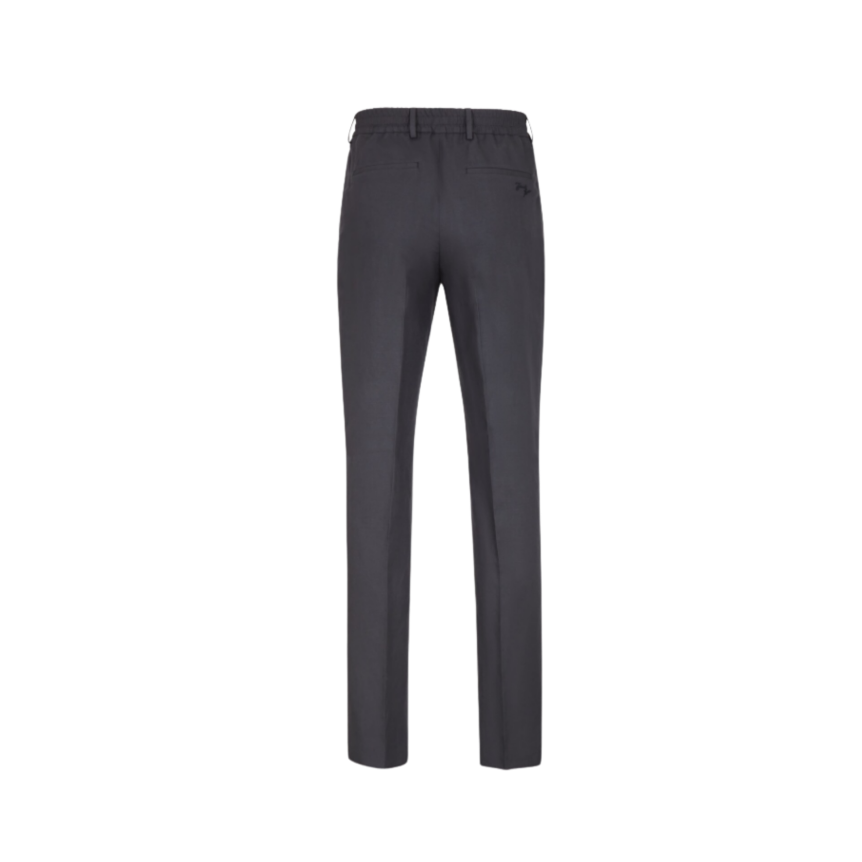 Pantalon droit à pinces Fendi Lin Gris Anthracite