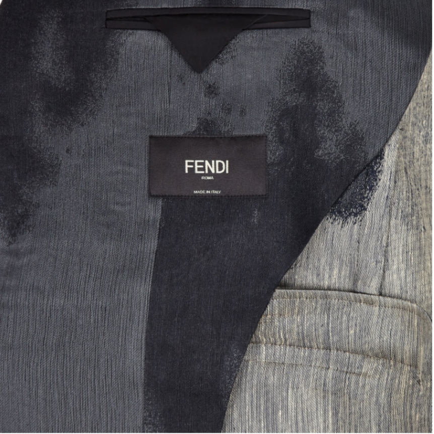 Veste Blazer Fendi Earth Jacquard Noir gris bleu