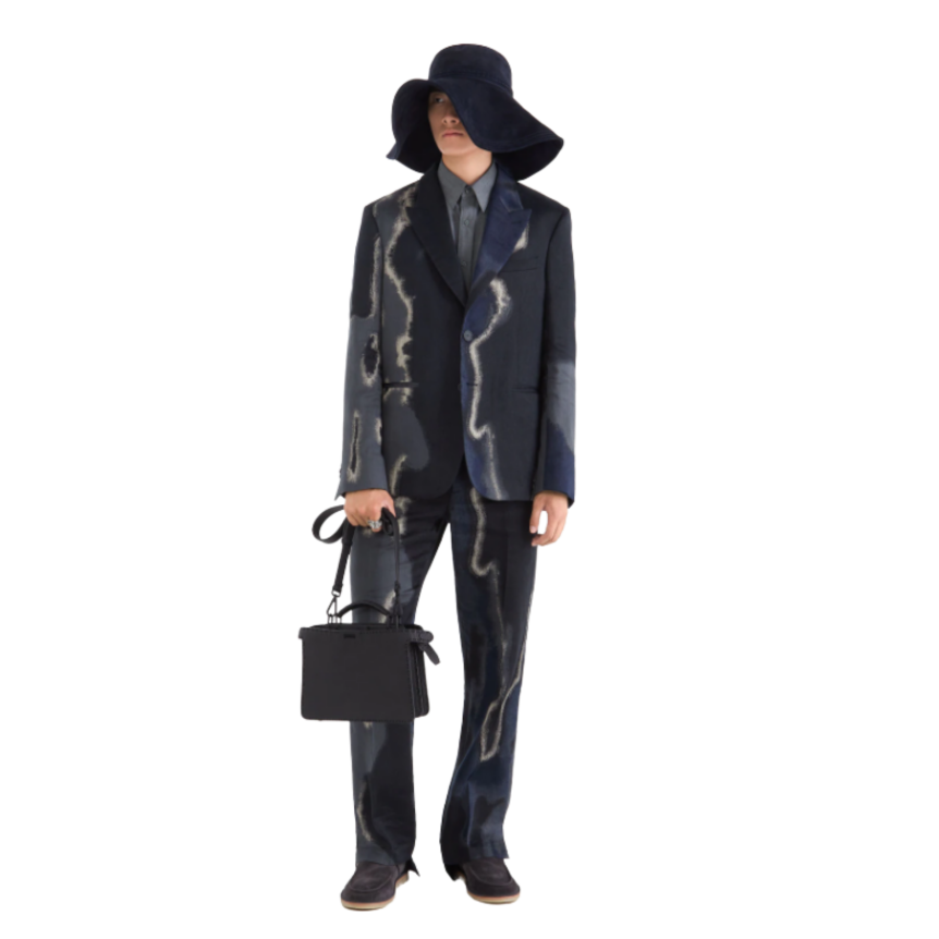 Veste Blazer Fendi Earth Jacquard Noir gris bleu