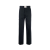 Pantalon droit ceinture coton bleu marine logo triangle poche