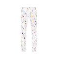 Pantalon Jeans Skinny denim coton blanc tache peinture multicolore