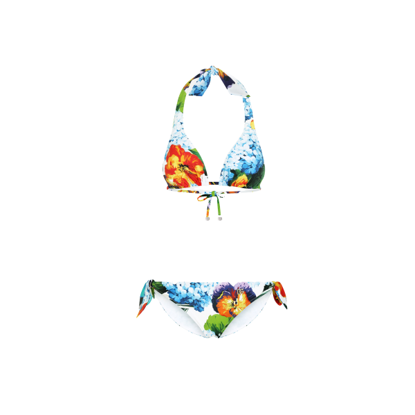 Ensemble 2 pièces Dolce & Gabbana  Maillot de bain Bikini triangle ampliforme fleurs hortensias