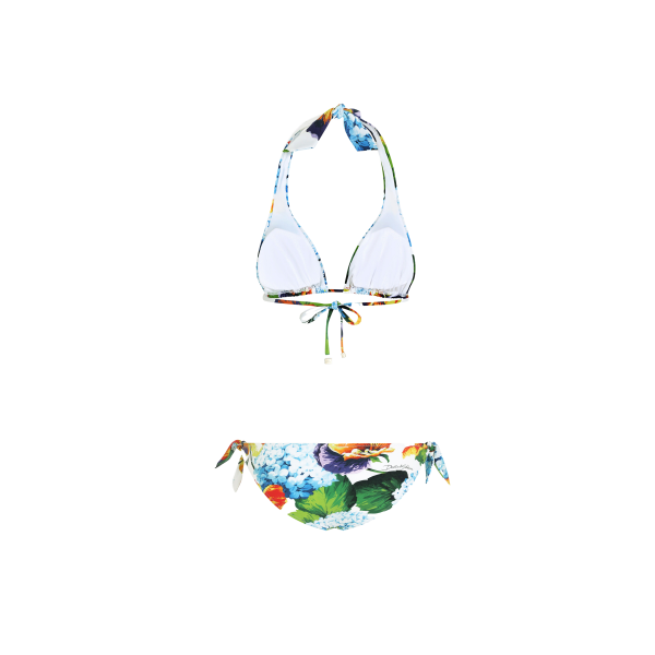 Ensemble 2 pièces Dolce & Gabbana  Maillot de bain Bikini triangle ampliforme fleurs hortensias