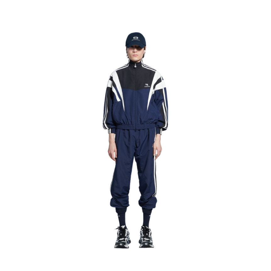 Pantalon BALENCIAGA Sporty B Regular Tracksuit Bleu marine bande blanche