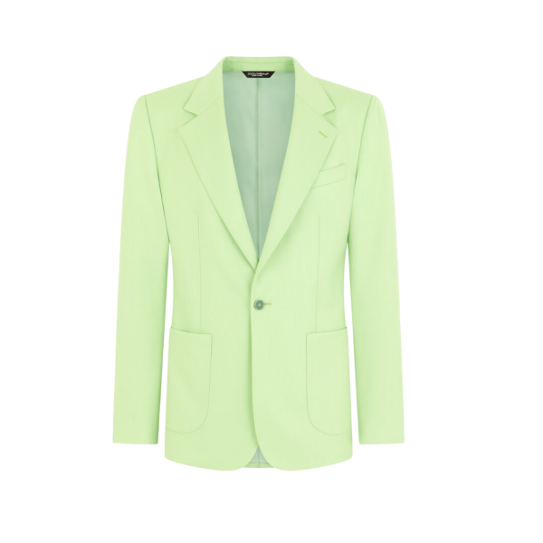 Veste Dolce & Gabbana Portofino laine stretch vert pistache poche plaquée