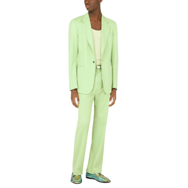 Veste Dolce & Gabbana Portofino laine stretch vert pistache poche plaquée