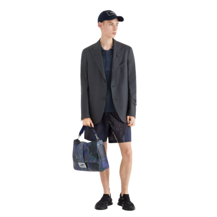 Veste Blazer Fendi 2 boutons Lin Gris Anthracite