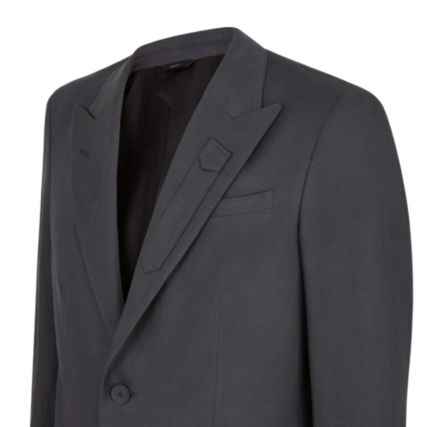 Veste Blazer Fendi 2 boutons Lin Gris Anthracite