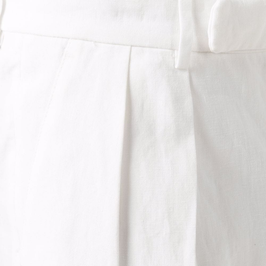 Pantalon Brunello Cucinelli droit coton lin Blanc Ecru