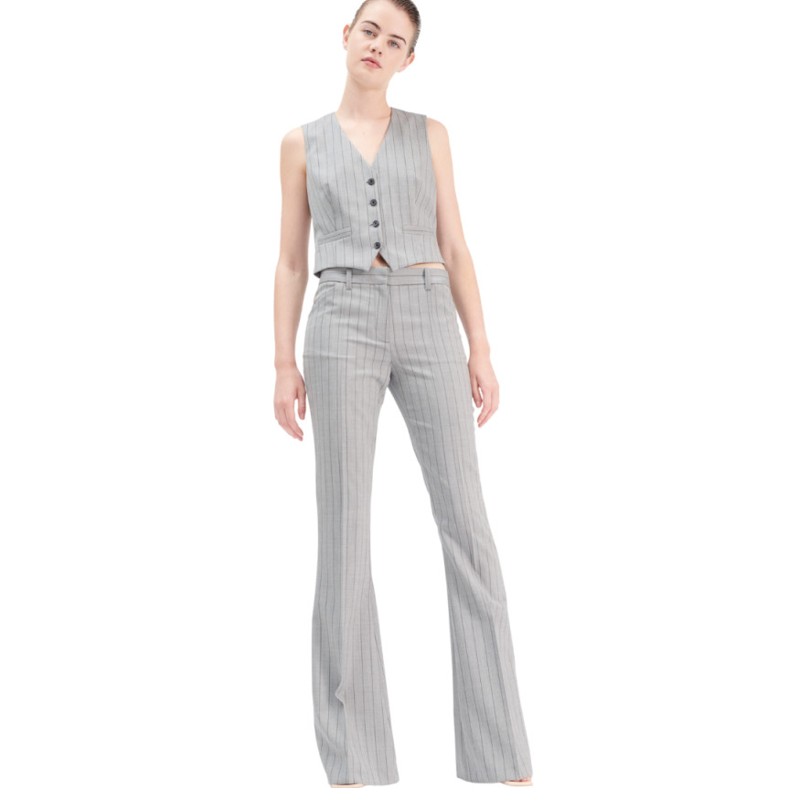 Pantalon De Costume Barbara Bui Gris Rayures Tennis