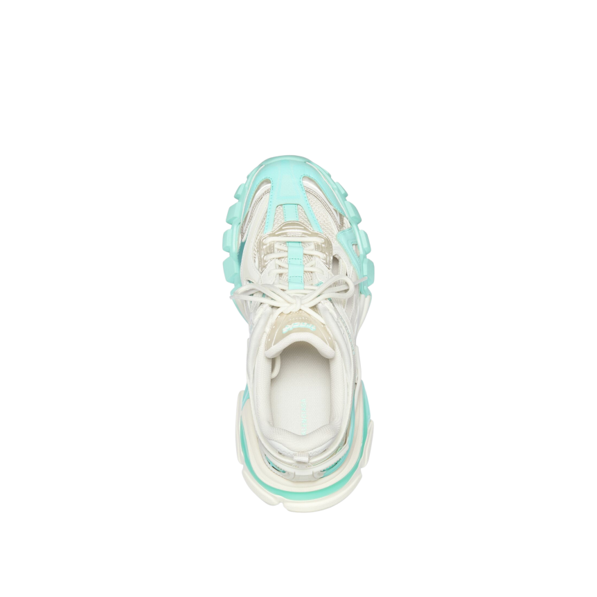 Sneakers Track 2.0 Maille nylon blanc turquoise