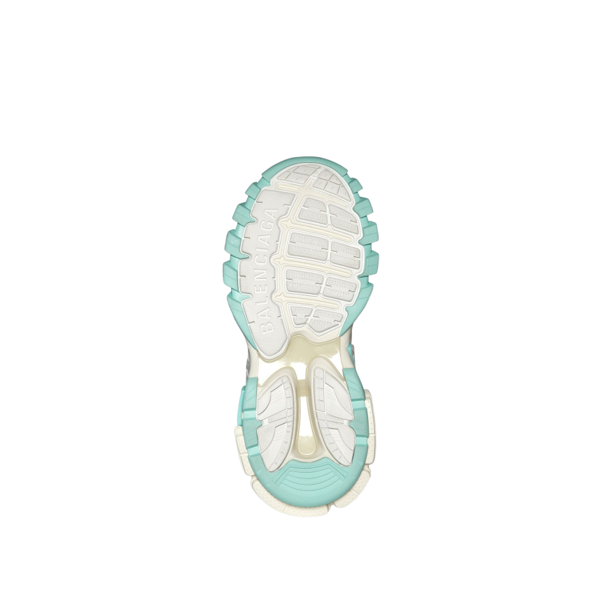Sneakers Track 2.0 Maille nylon blanc turquoise