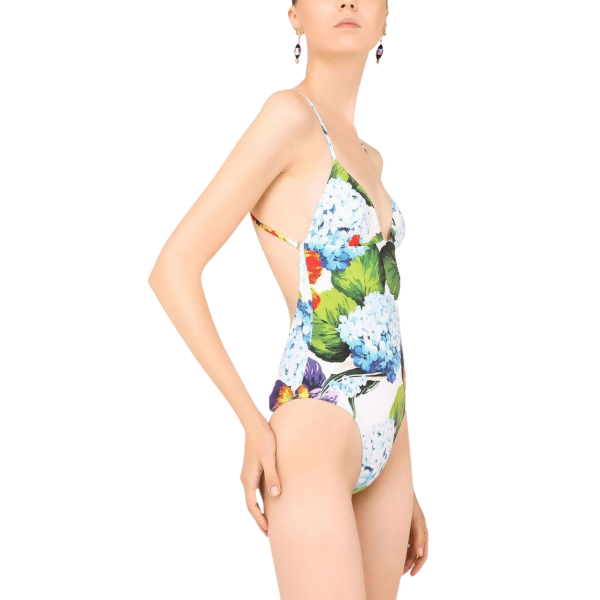 Maillot de Bain DOLCE & GABBAN A1 pièces Fleurs Hortensias Violette