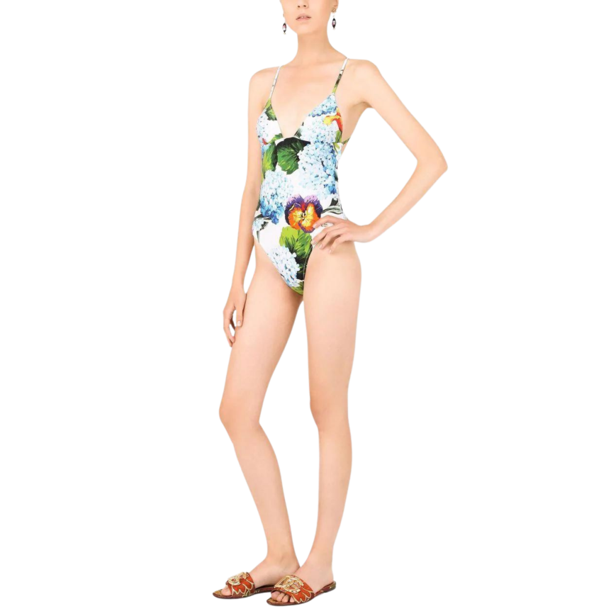 Maillot de Bain DOLCE & GABBAN A1 pièces Fleurs Hortensias Violette
