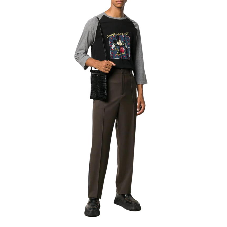 T-shirt SAINT LAURENT manches courtes coton noir gris Mickey