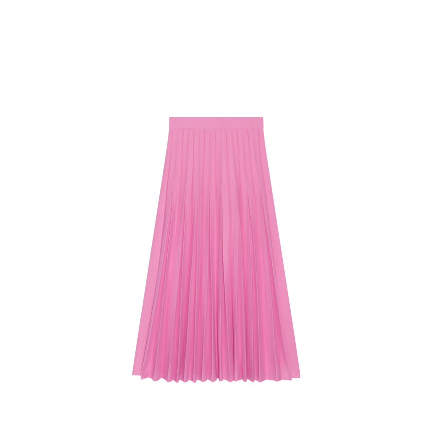 Jupe BALENCIAGA mi-longue plissée maille viscose rose