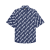 Chemise manches courtes bleu marine imprimé allover logo blanc