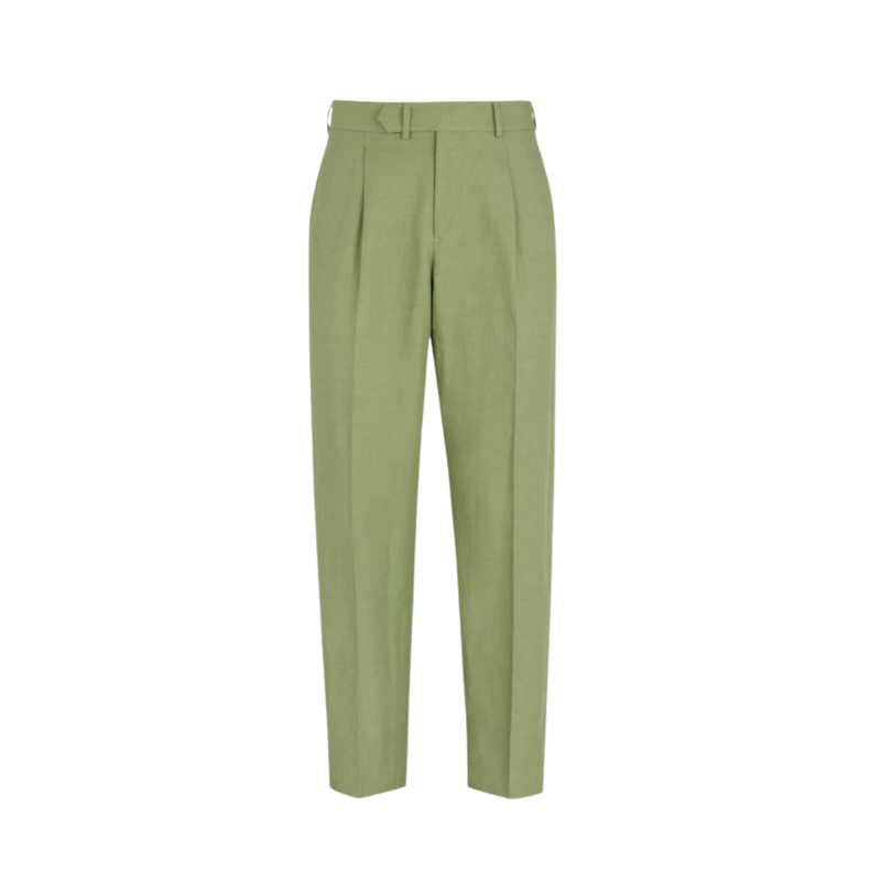 Pantalon à pince Lin vert...