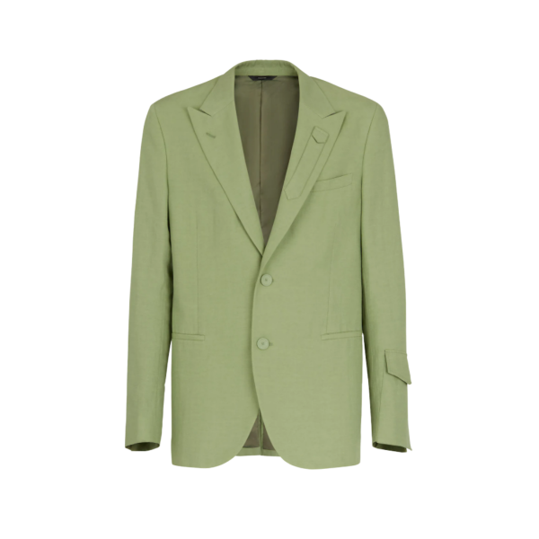 Veste blazer FENDI 2 boutons lin vert clair anis
