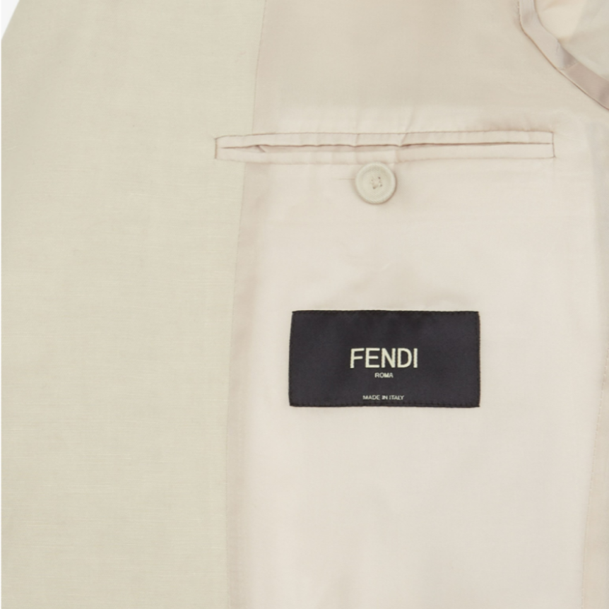 Veste FENDI blazer 2 boutons lin beige