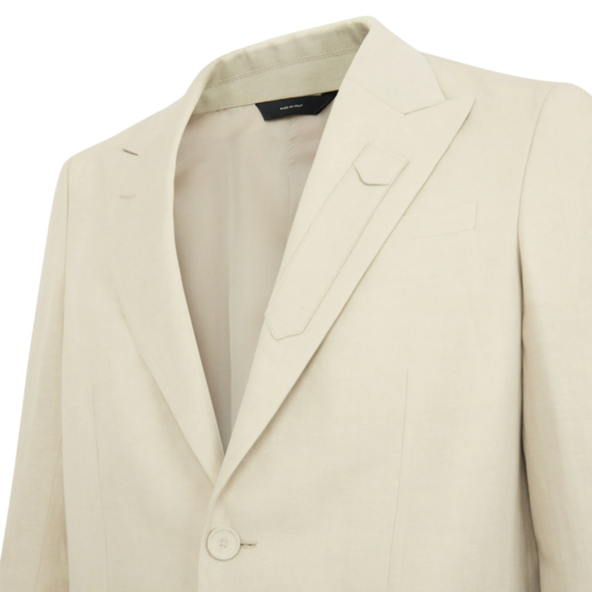 Veste FENDI blazer 2 boutons lin beige