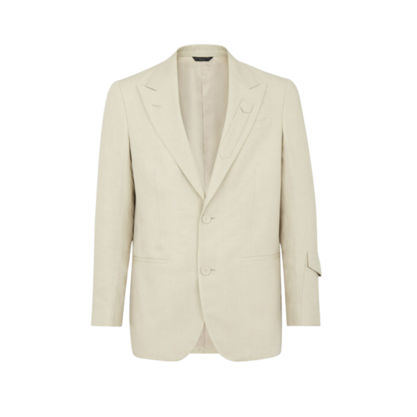 Veste FENDI blazer 2 boutons lin beige