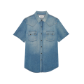 Chemise manches courtes denim coton jean bleu