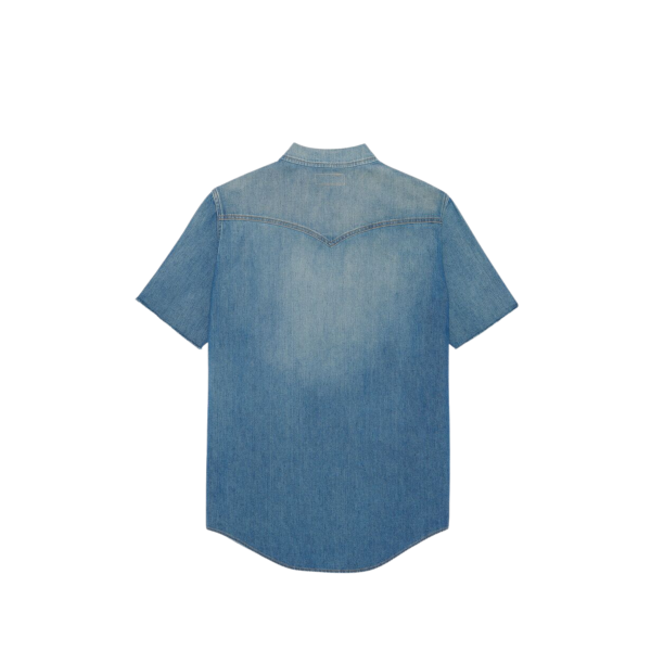 Chemise SAINT LAURENT manches courtes denim coton jean bleu