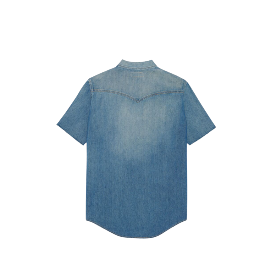 Chemise SAINT LAURENT manches courtes denim coton jean bleu