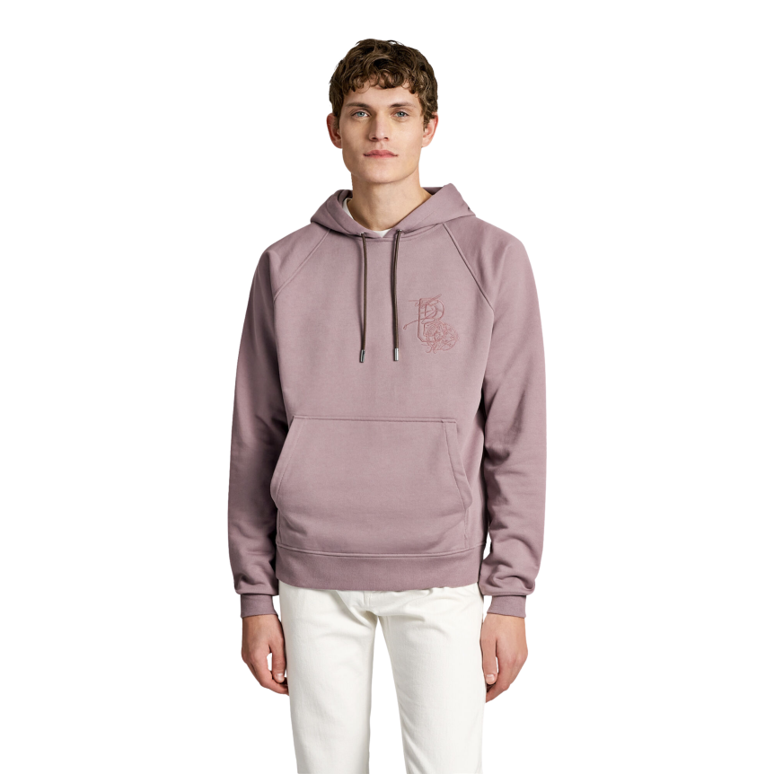 Sweat-shirt à capuche BERLUTI coton parme broderie logo