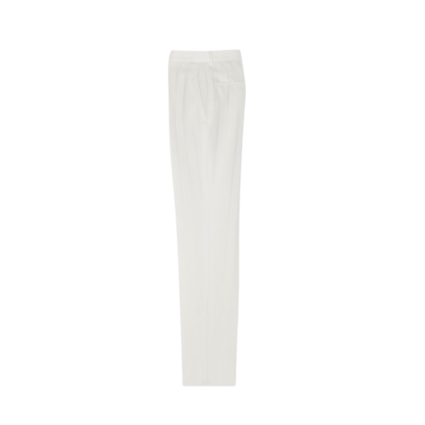 Pantalon ajusté SAINT LAURENT Laine Craie rayures satin