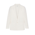 Veste de costume ajustée simple bouton Laine Craie rayures satin